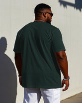 Men's Plus Size Simple "A & A" Printed Short-sleeved T-shirt